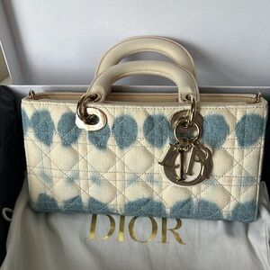 ⭐️ Dior Lady D-Joy Cannage Quilted Denim Medium